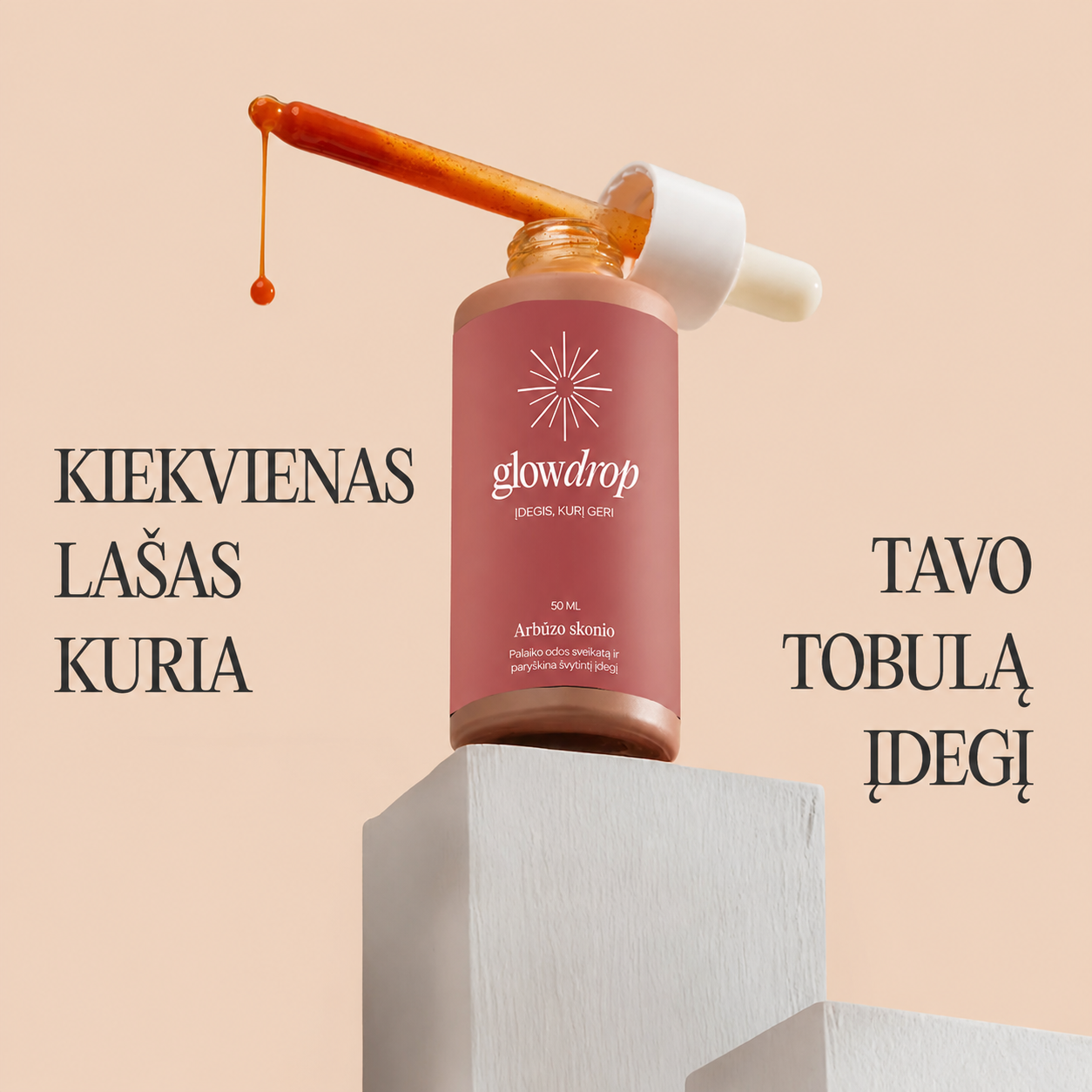 Glowdrop – Geriami Įdegio Lašai Saulės Nubučiuotai Odai Iš Vidaus