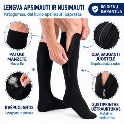 Užsegamos kompresinės kojinės