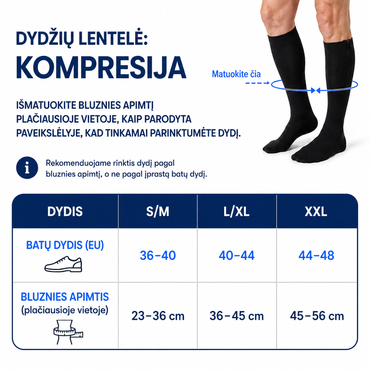 Užsegamos kompresinės kojinės