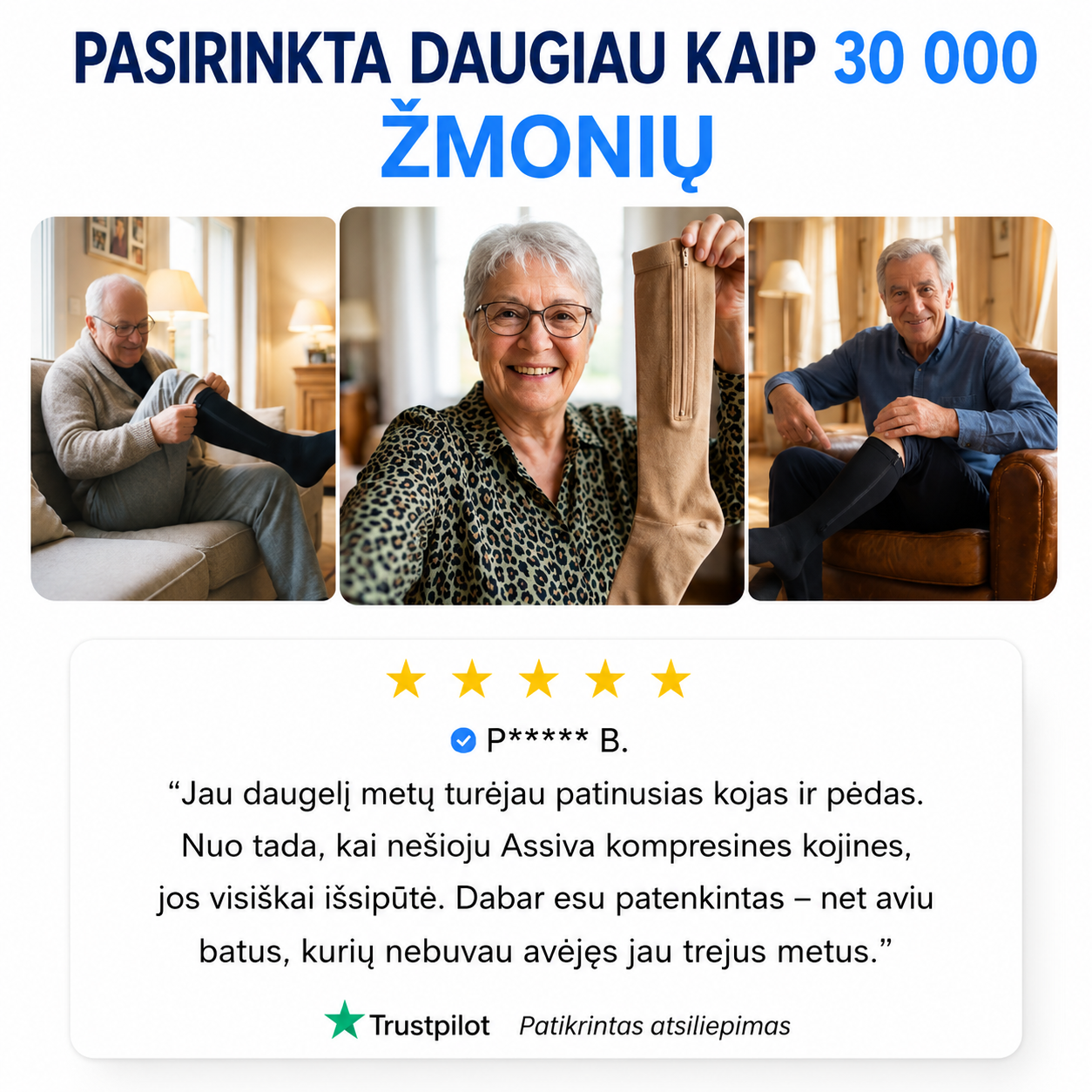 Užsegamos kompresinės kojinės