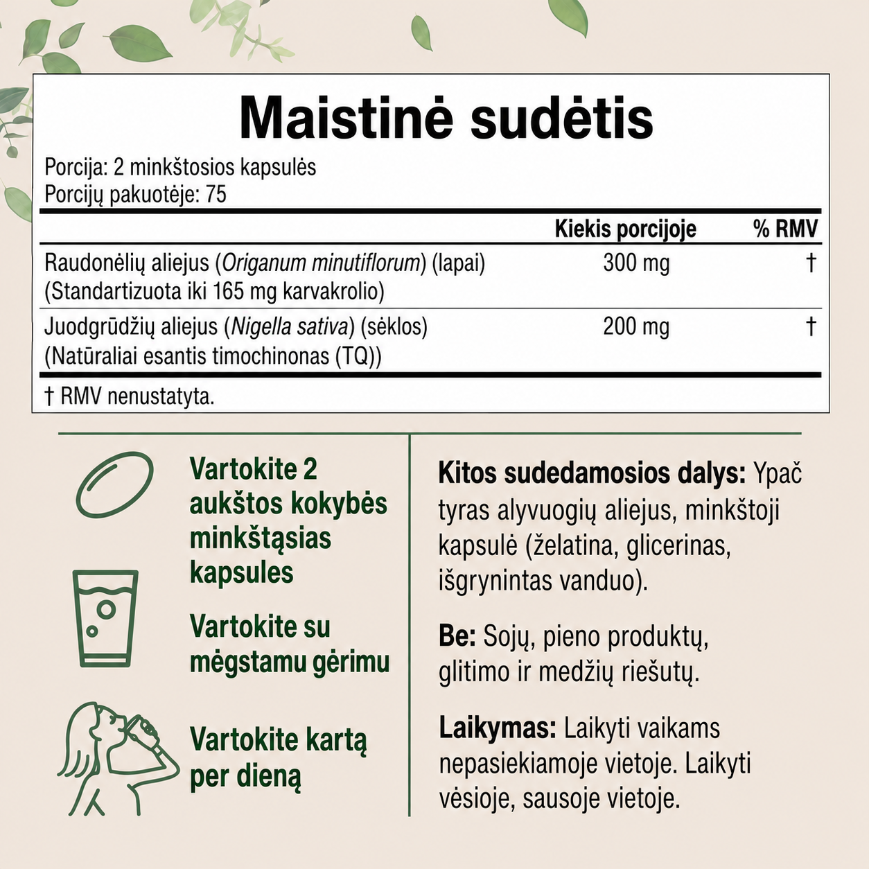 Purexa – raudonėlių aliejus su juodgrūdžių aliejumi